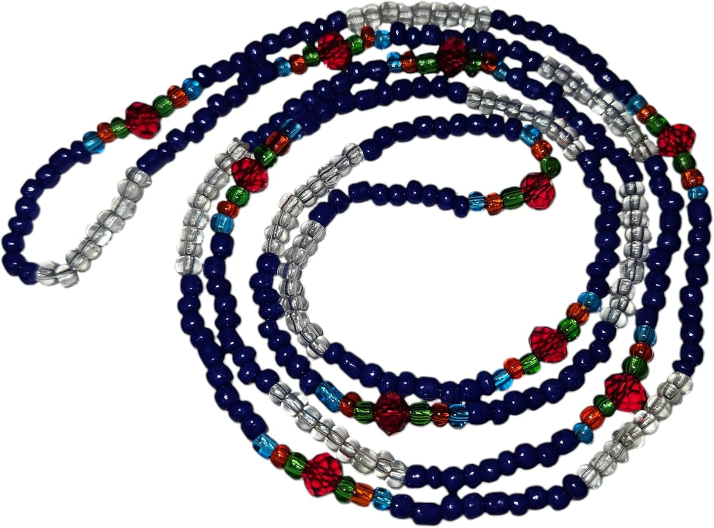 Collar de Bandera Santeria Beaded Necklaces – Multi-Color Orisha Protection Jewelry with Cowrie Shells, Oya, San Lazaro, Olokun and Collar de Bandera