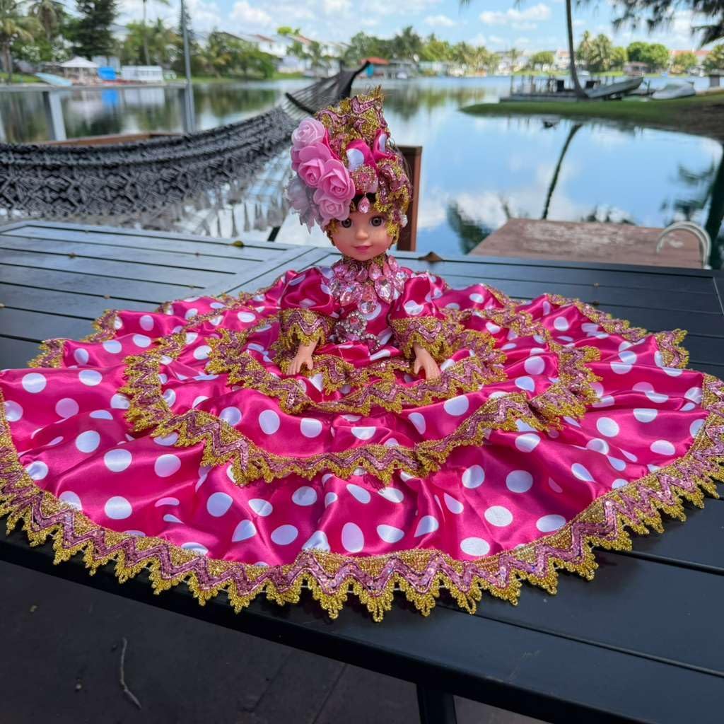 Gitana Muneca 11 Inch Pink Spiritual Figurine for Altar Decor Yoruba Religious