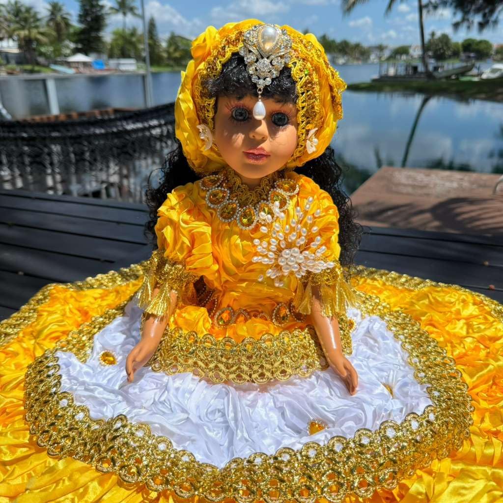 Gitana Spiritual Muneca 21 Inch Yellow Gold Altar Decor Yoruba