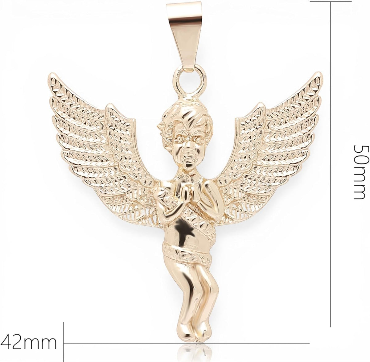 14K Gold Plated Angel Wings Pendant for Women, Cherub Guardian Angel Charm Necklace Pendant, Fashion