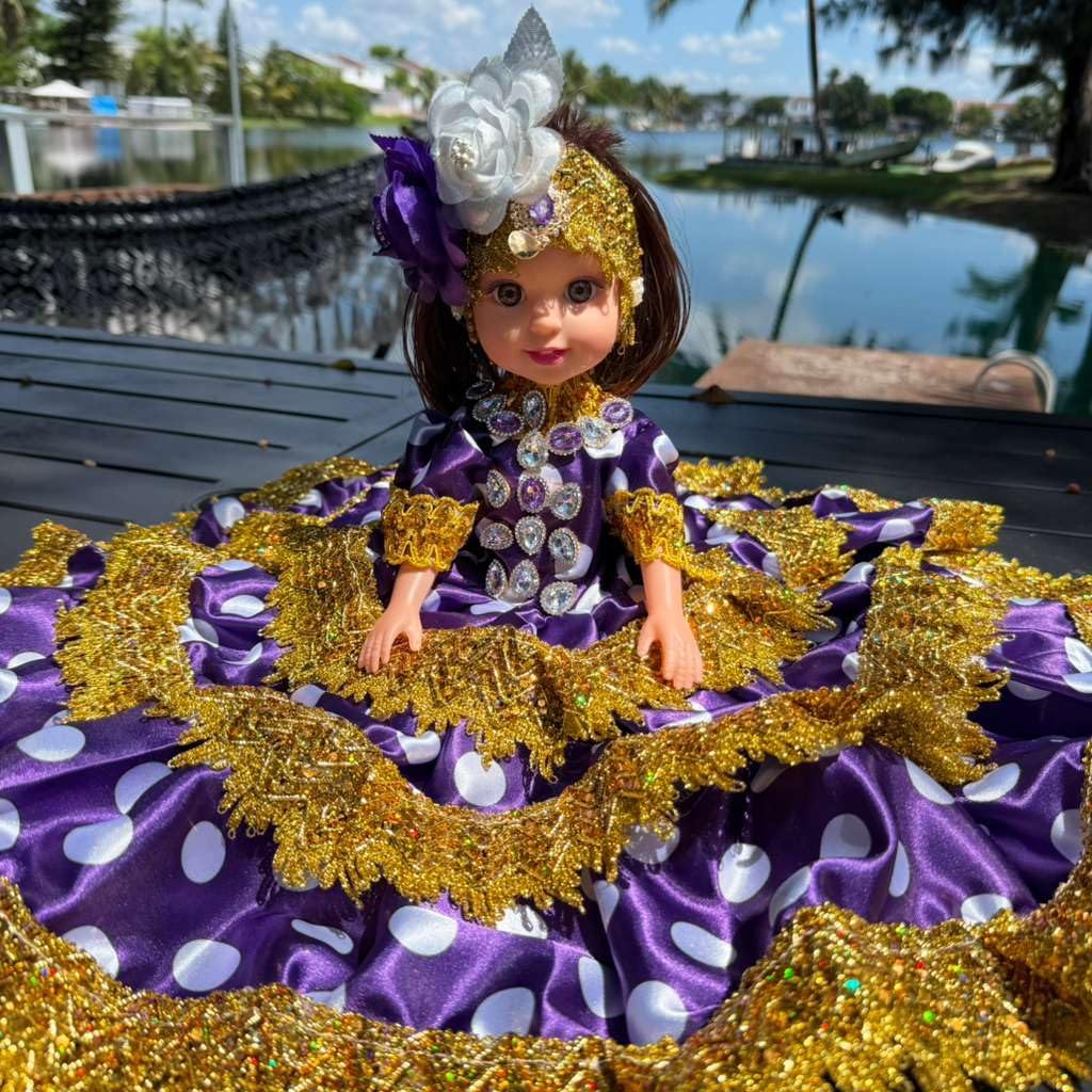 Purple Gitana Muneca 11 Inch Spiritual Altar Decor Figurine Yoruba