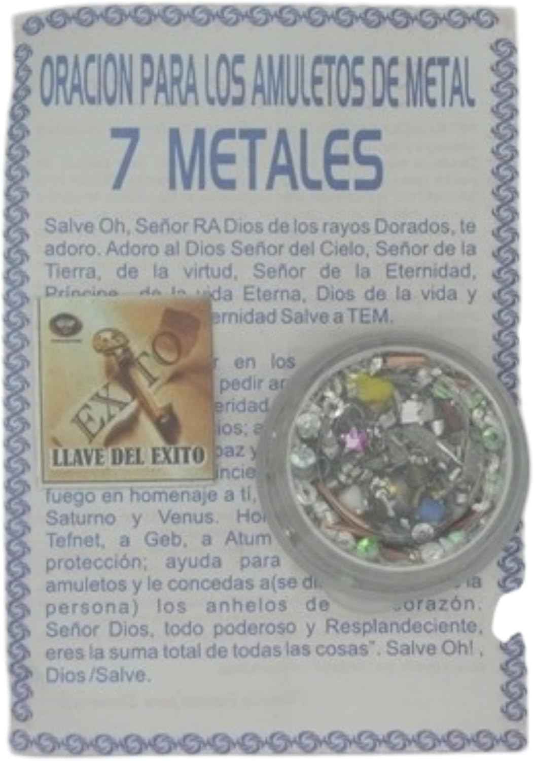 Prayer for Metal Amulet - Oracion para Los Amuletos de Metal (7 Metales) - Amulet 1.5-Inch Diameter