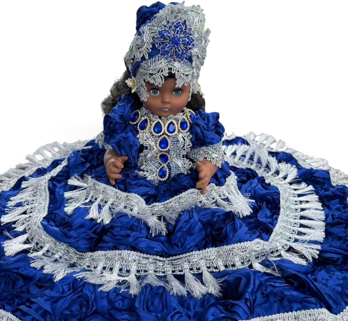 12" Royal Blue Muneca Gitana Yoruba – Spiritual Altar Decor Santeria Home Decor