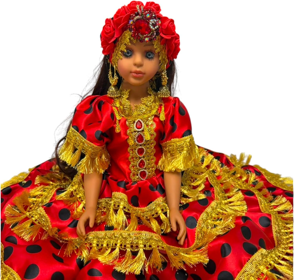 26-Inch Yoruba Gitana Spiritual Muneca, Red Santeria Altar Decor