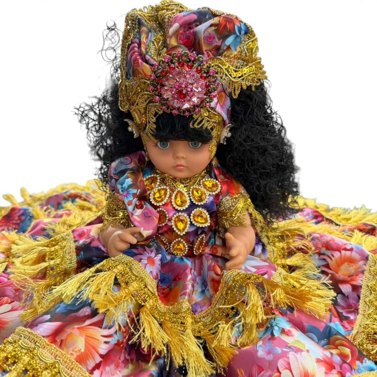12" Floral Muneca Gitana Yoruba – Spiritual Altar Decor Santeria Home Decor