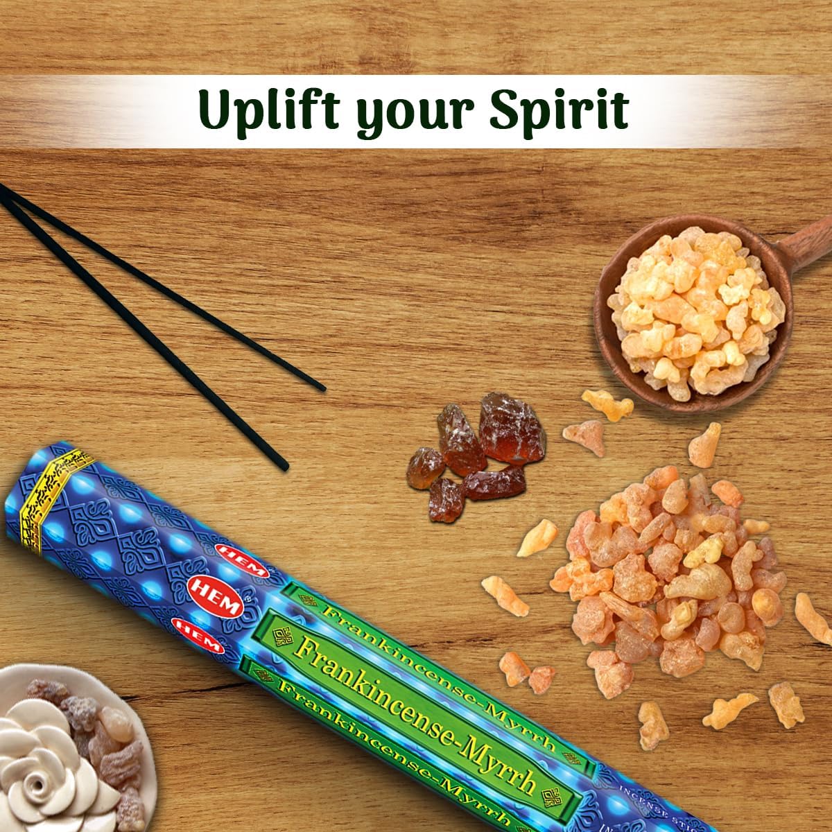 Hem Frankincense Myrrh Incense Sticks - 120 Count | Natural Air Purifying Aromatherapy | Calming and