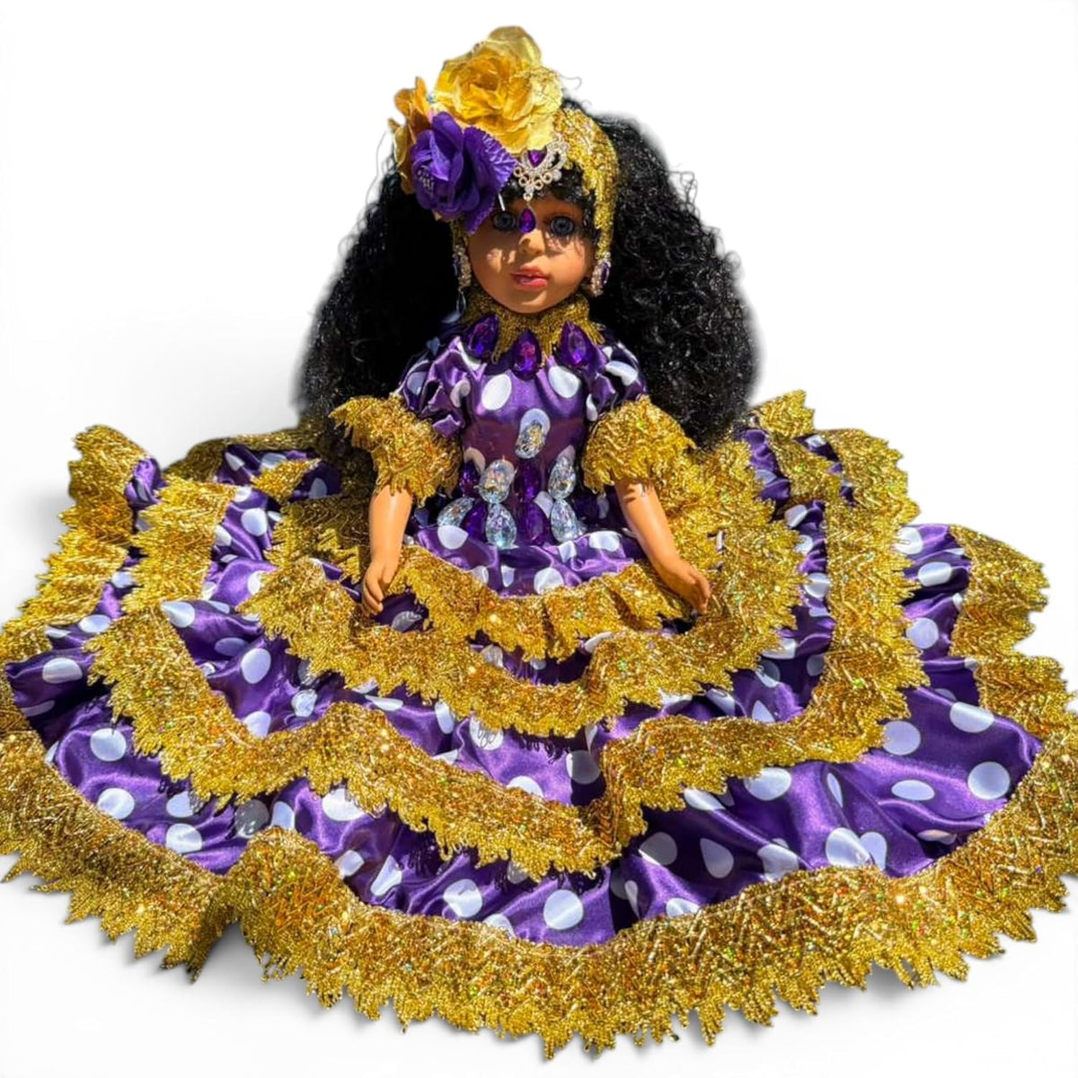 Gitana Spiritual Muneca 21 Inch Purple Gold Altar Decor