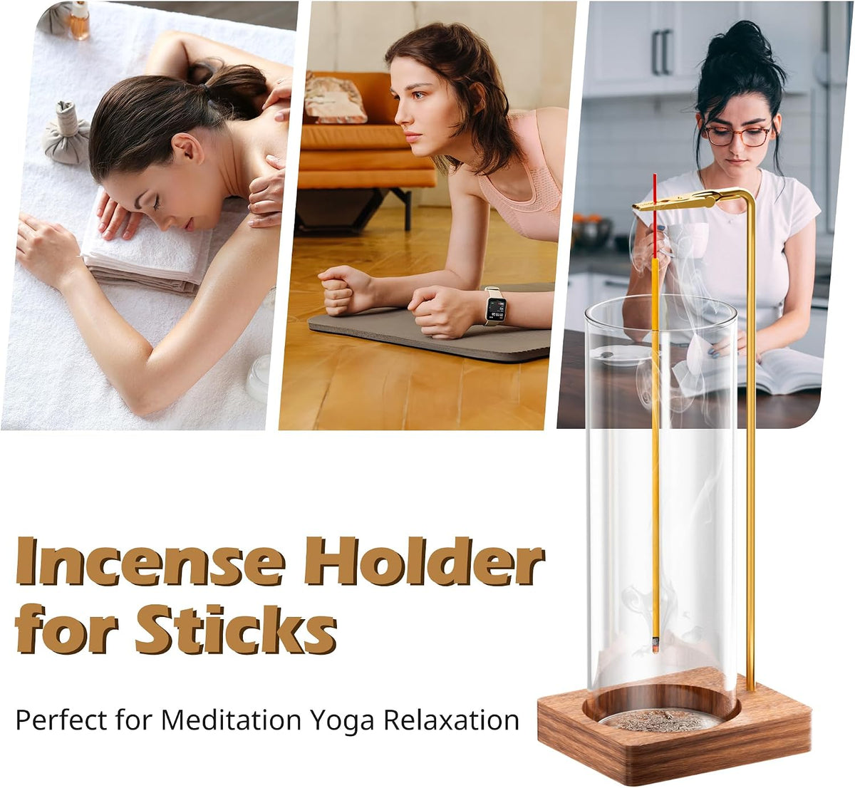 HzTinT Incense Holder for Sticks, Insence-Stick Holder, Anti-Ash Flying No Mess Incense Burner, Ince
