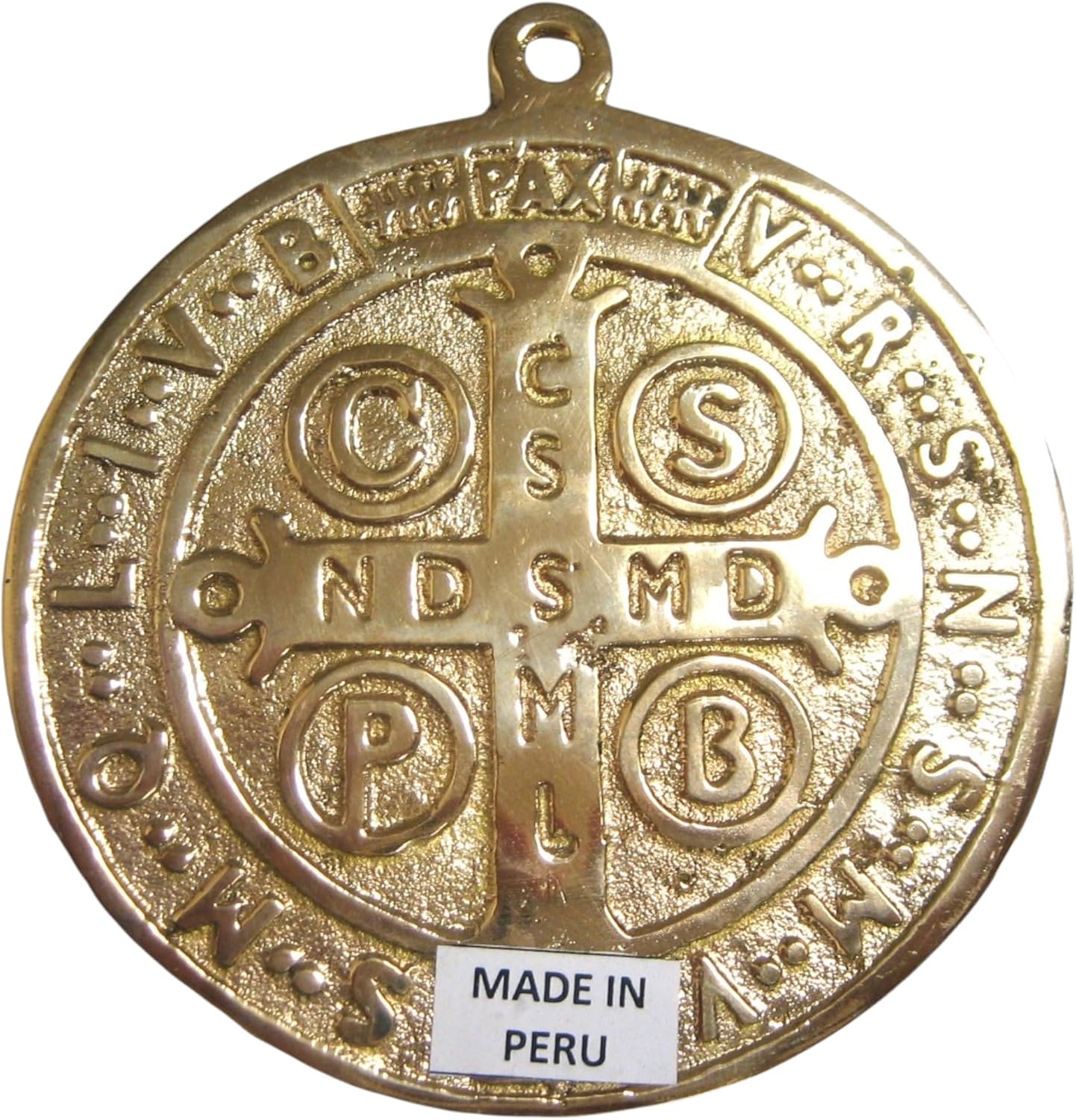 Large - San Benito Amulet Medallon – 3.5" Bronze Medalla for Protection and Blessings