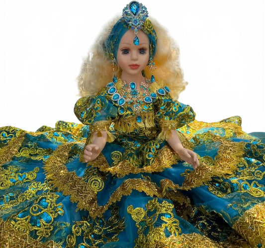 26" Blue Gitana Muneca Spiritual Figure for Yoruba Santeria Altar Decor