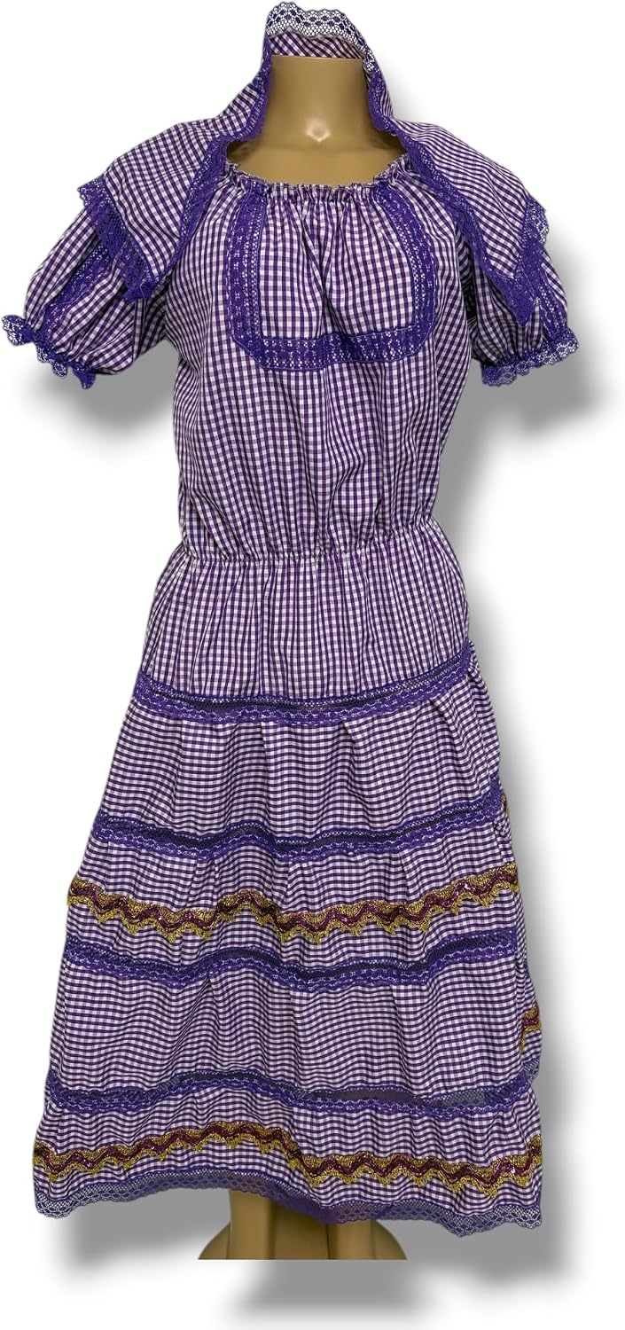Santeria Dress with Quilla for Women | Traditional Orisha Outfit for Yemaya, Ochun, Oya & Chango | R