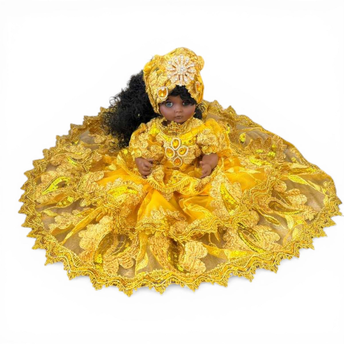 Spiritual Altar Muneca Gitana Yellow Santeria Ochun Religious Home Decor Oshun Adult (A1)