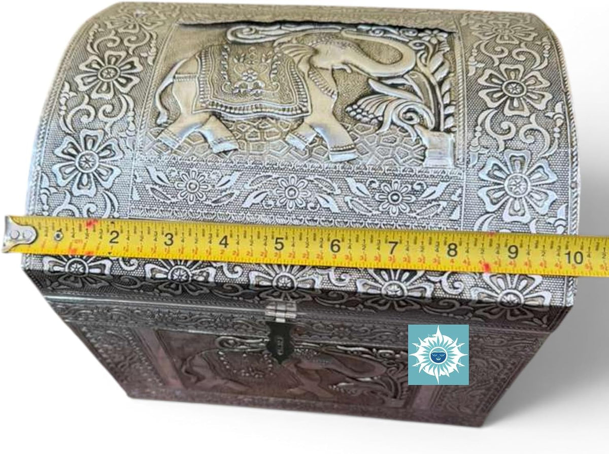 Oduduwa Chest Cofre de Odua Silver Orisha Box for Santeria Ifa Altar, ODDUA Tools Storage, Yoruba Re