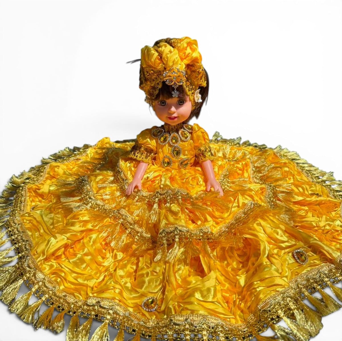 Yellow Gitana Muneca 11 Inch Spiritual Altar Decor Figurine Yoruba Religious
