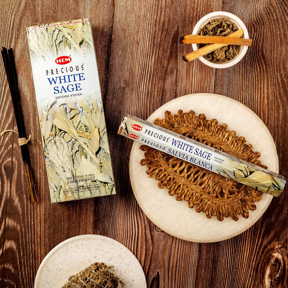 HEM White Sage Incense Sticks - 100 Count | Natural Air Purifying Aromatherapy | Calming and Cleansi