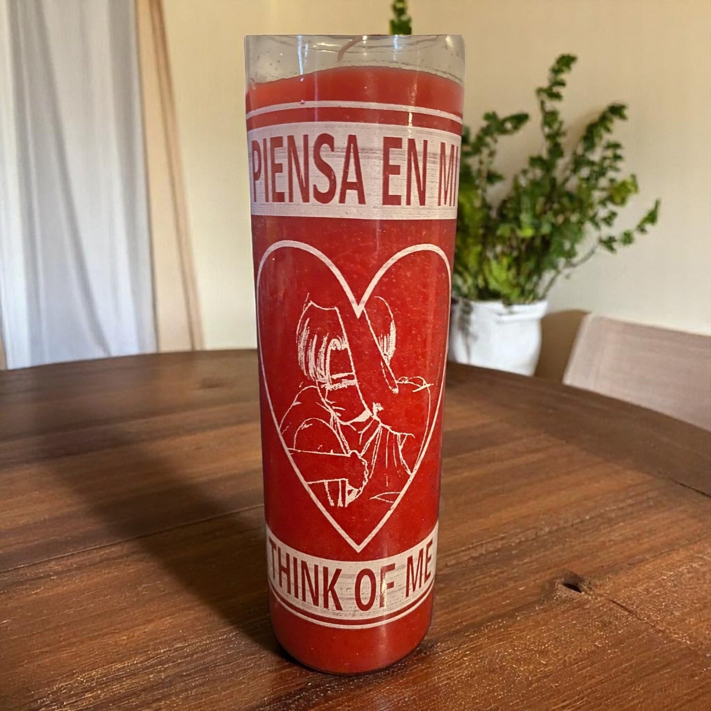 Prayer Candle 7 Day Think of Me 8" Vela de Piensa en mí Unscented Pillar Candle in Glass