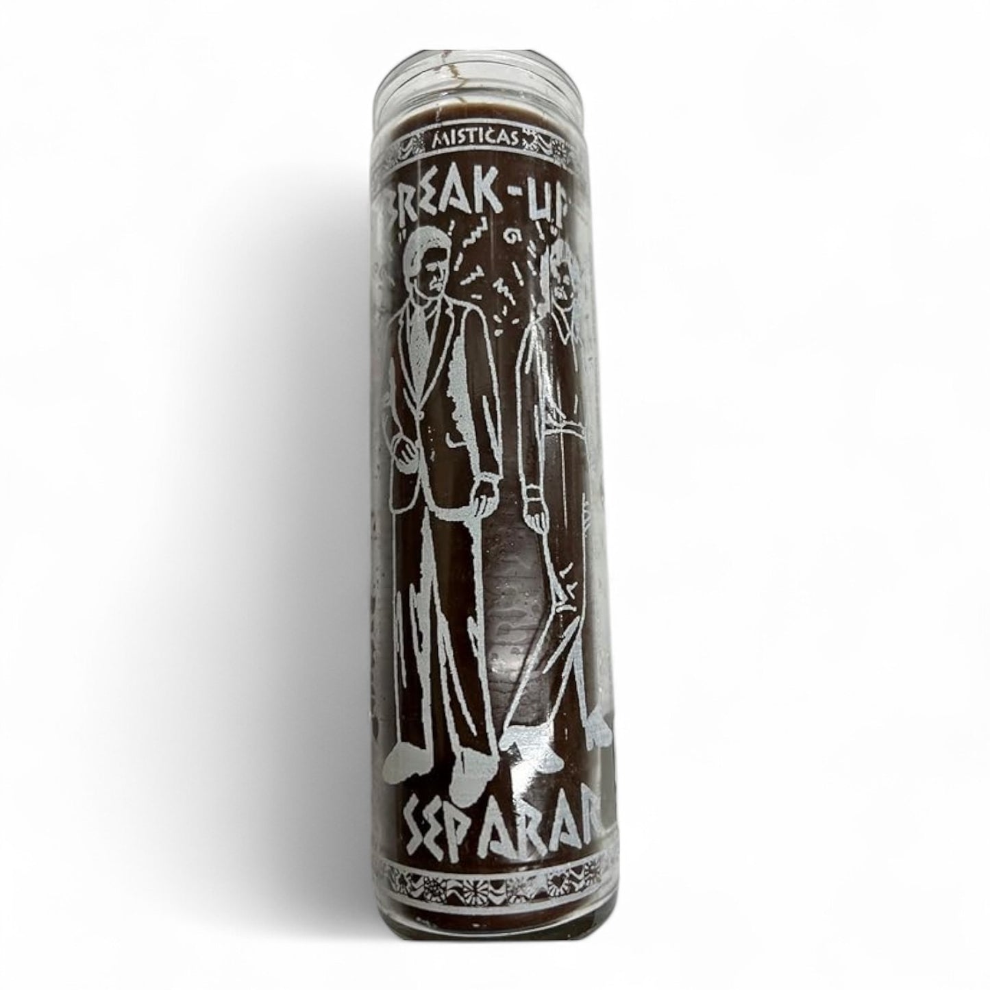 Candle 7 Day Break Up 8" Disolver y Separar Unscented Pillar Candle in Glass