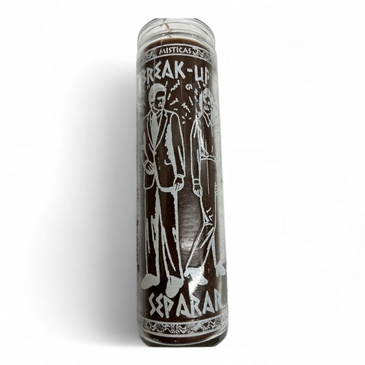 Candle 7 Day Break Up 8" Disolver y Separar Unscented Pillar Candle in Glass