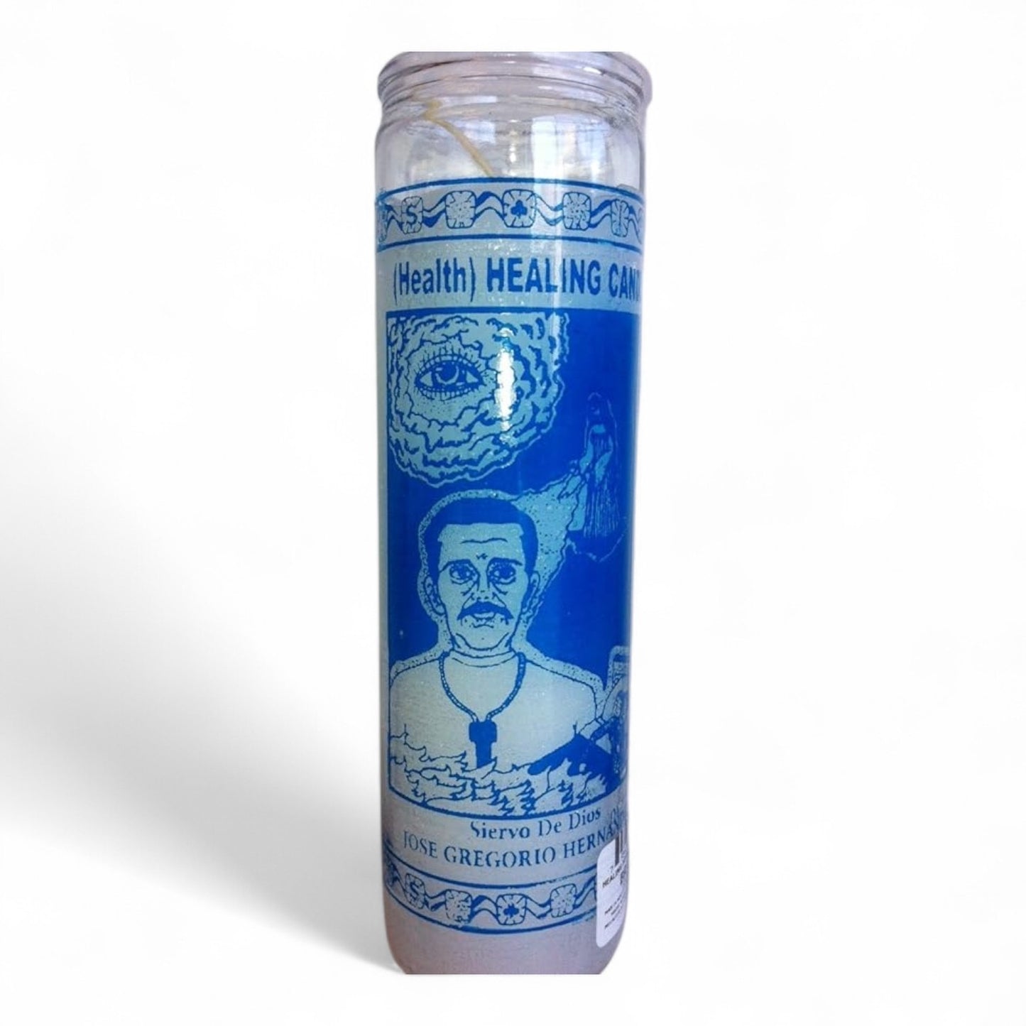 Prayer Candle 7 Day Servant of God 8" Vela de Siervo de Dios Unscented Pillar Candle in Glass