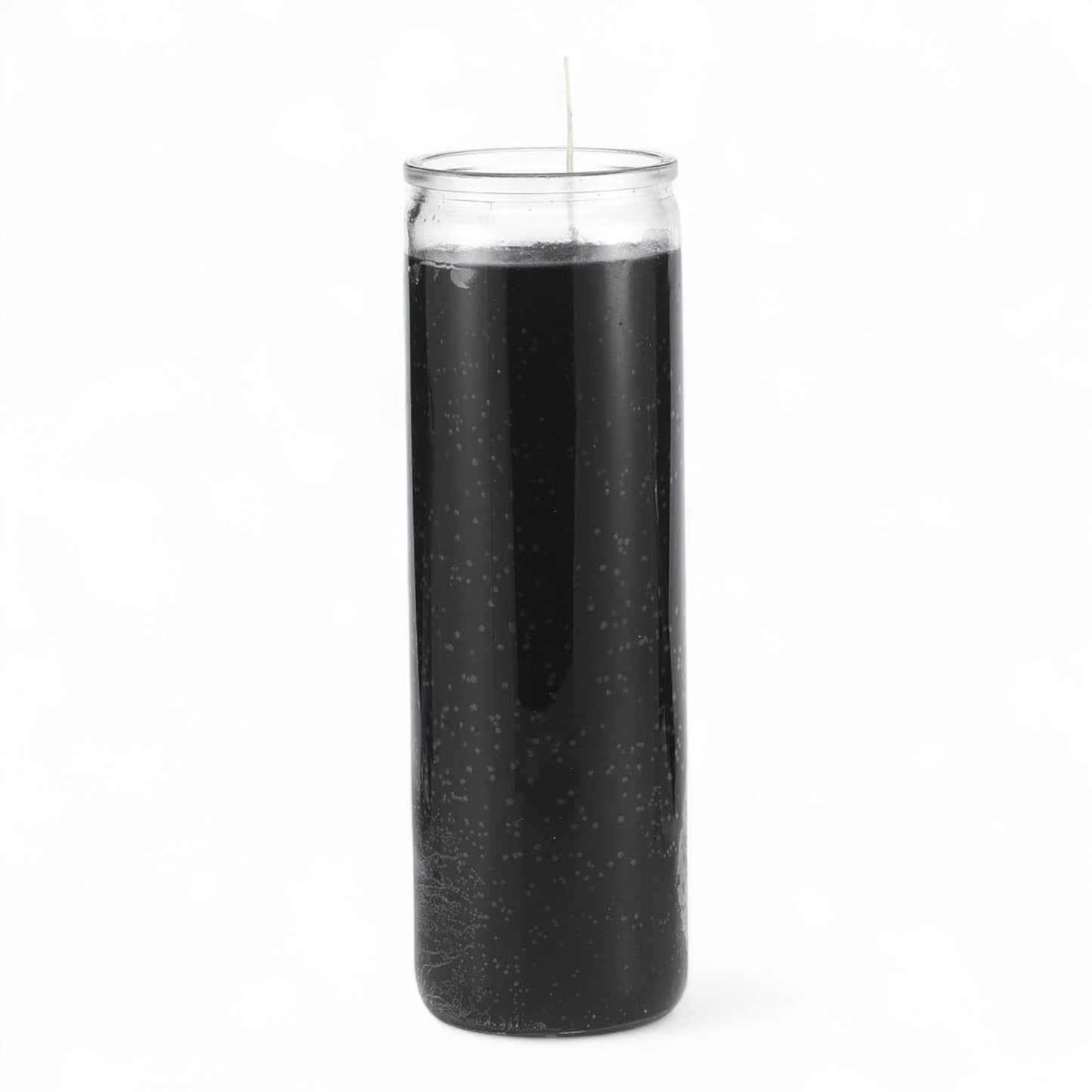 Day Black , Yellow , Red , Blue , Green , Brown Candle in Glass – 8" Unscented Spiritual Prayer Vela for Rituals, Protection, Meditation, Santería, Hoodoo, Spell Work, Religious Altar Pillar Candle