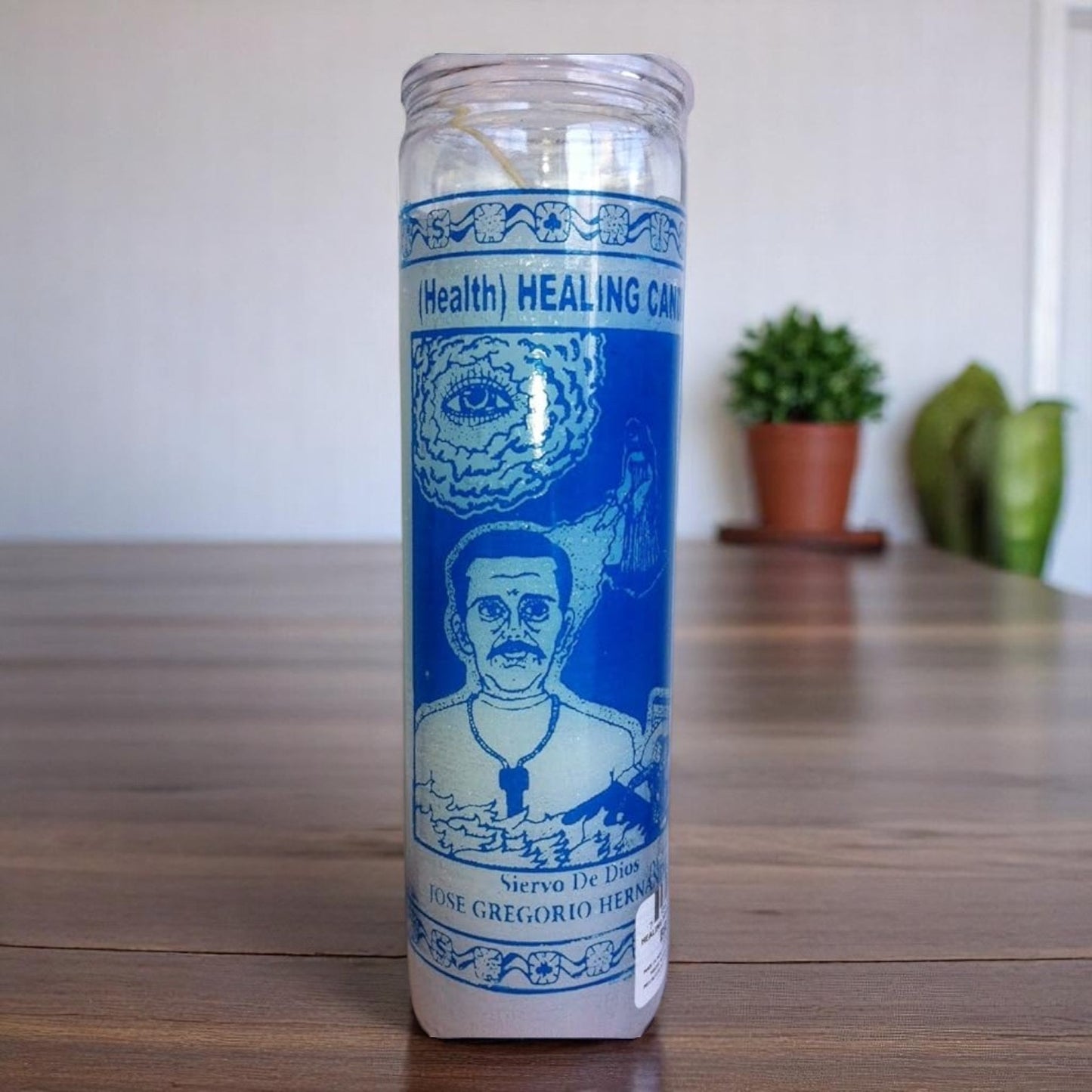 Prayer Candle 7 Day Servant of God 8" Vela de Siervo de Dios Unscented Pillar Candle in Glass
