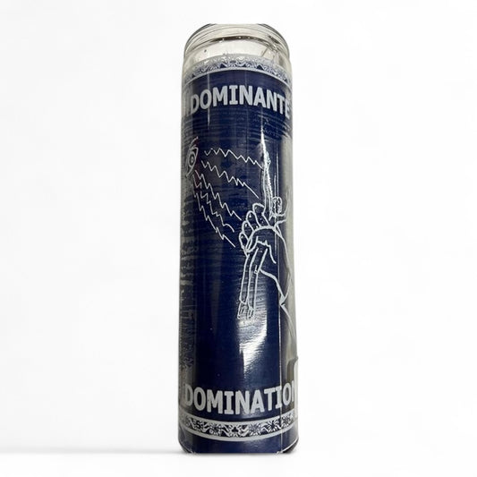 Prayer Candle 7 Day Domination 8" Dominante Unscented Pillar Candle in Glass